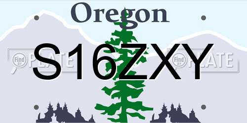 S16ZXY Oregon License Plate