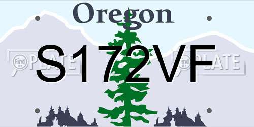 S172VF Oregon License Plate