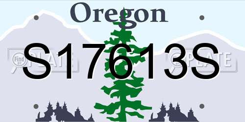 S17613S Oregon License Plate