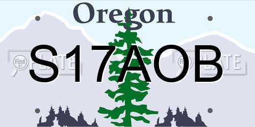 S17AOB Oregon License Plate