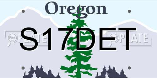 S17DET Oregon License Plate