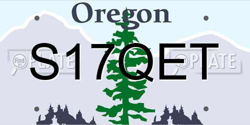 S17QET Oregon License Plate