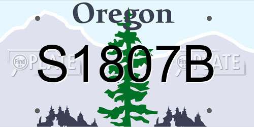 S1807B Oregon License Plate