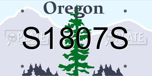 S1807S Oregon License Plate