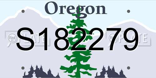S182279 Oregon License Plate