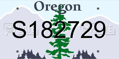 S182729 Oregon License Plate