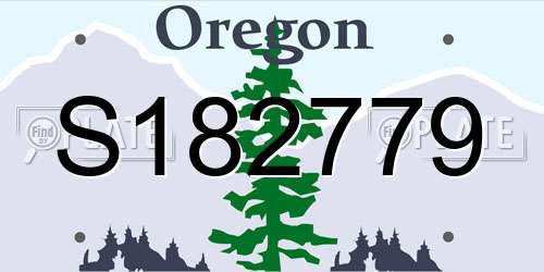 S182779 Oregon License Plate