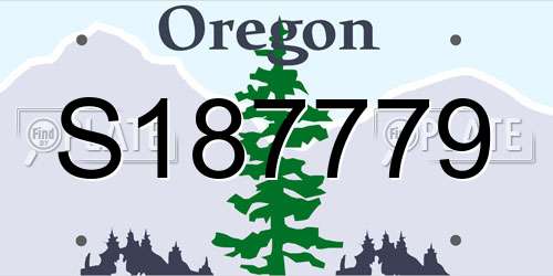 S187779 Oregon License Plate