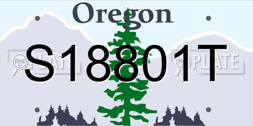 S18801T Oregon License Plate