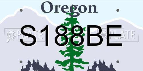 S188BE Oregon License Plate