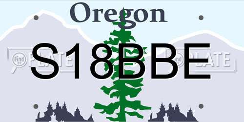 S18BBE Oregon License Plate
