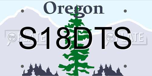 S18DTS Oregon License Plate
