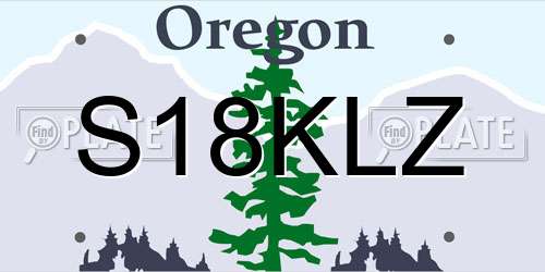 S18KLZ Oregon License Plate