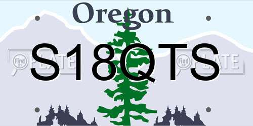 S18QTS Oregon License Plate