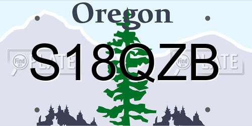 S18QZB Oregon License Plate