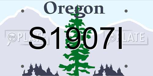 S1907I Oregon License Plate