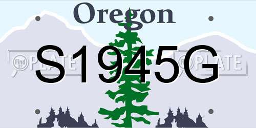 S1945G Oregon License Plate