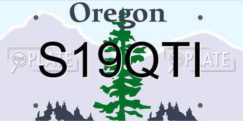 S19QTI Oregon License Plate