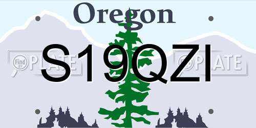 S19QZI Oregon License Plate