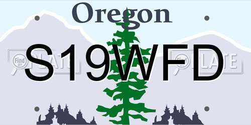 S19WFD Oregon License Plate