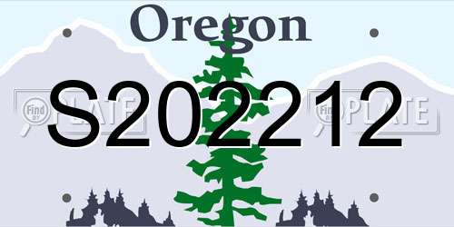 S202212 Oregon License Plate