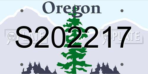 S202217 Oregon License Plate