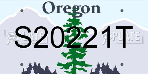 S20221T Oregon License Plate