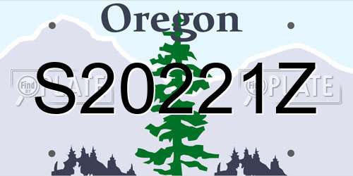 S20221Z Oregon License Plate