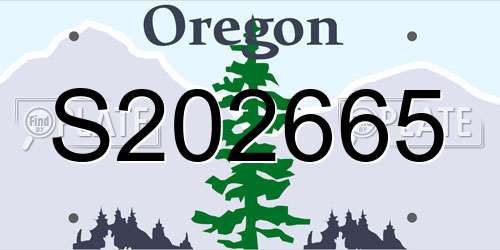 S202665 Oregon License Plate