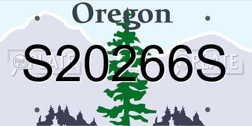 S20266S Oregon License Plate