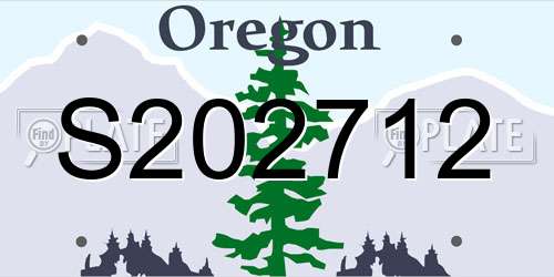 S202712 Oregon License Plate