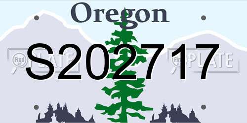 S202717 Oregon License Plate
