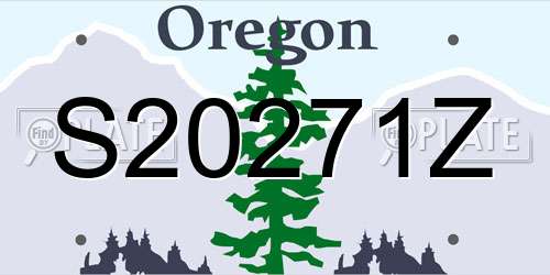 S20271Z Oregon License Plate