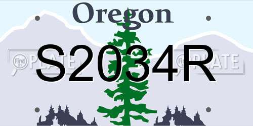 S2034R Oregon License Plate