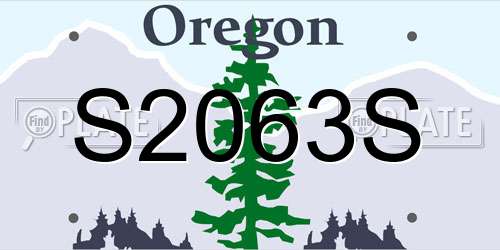 S2063S Oregon License Plate