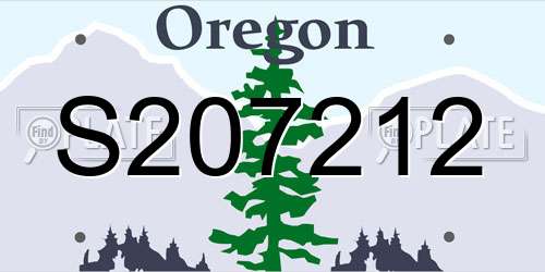 S207212 Oregon License Plate