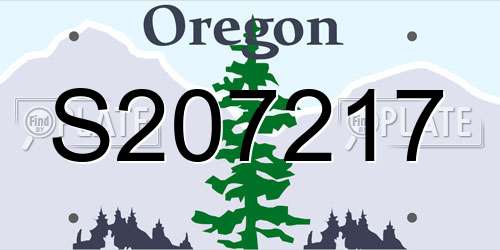 S207217 Oregon License Plate