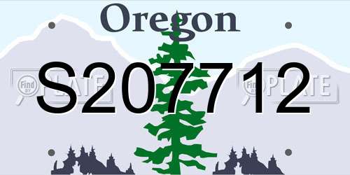 S207712 Oregon License Plate