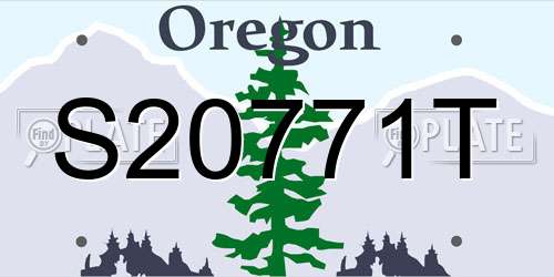 S20771T Oregon License Plate