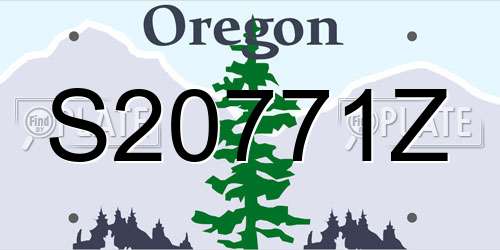 S20771Z Oregon License Plate