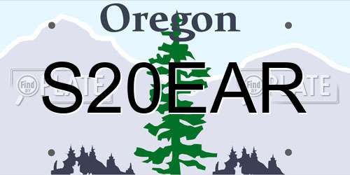 S20EAR Oregon License Plate