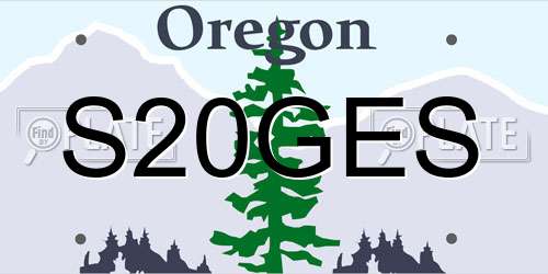 S20GES Oregon License Plate