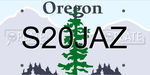 S20JAZ Oregon License Plate