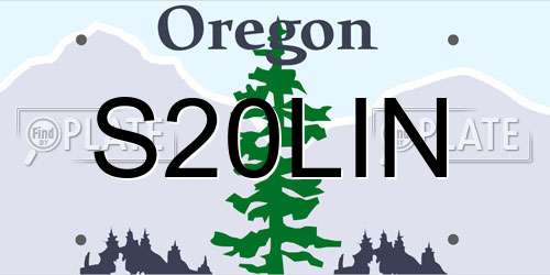 S20LIN Oregon License Plate