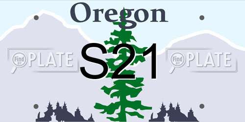 S21 Oregon License Plate