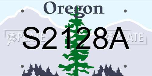 S2128A Oregon License Plate