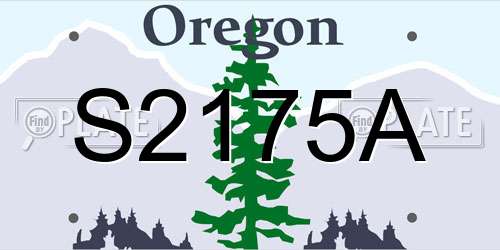 S2175A Oregon License Plate