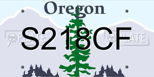 S218CF Oregon License Plate
