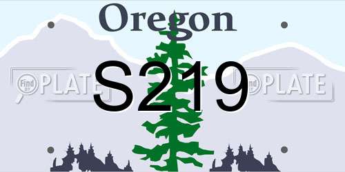S219 Oregon License Plate