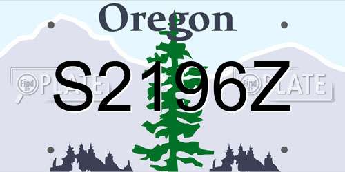 S2196Z Oregon License Plate